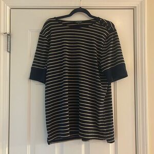 Women’s Ralph Lauren Gold and Navy 2x top EUC